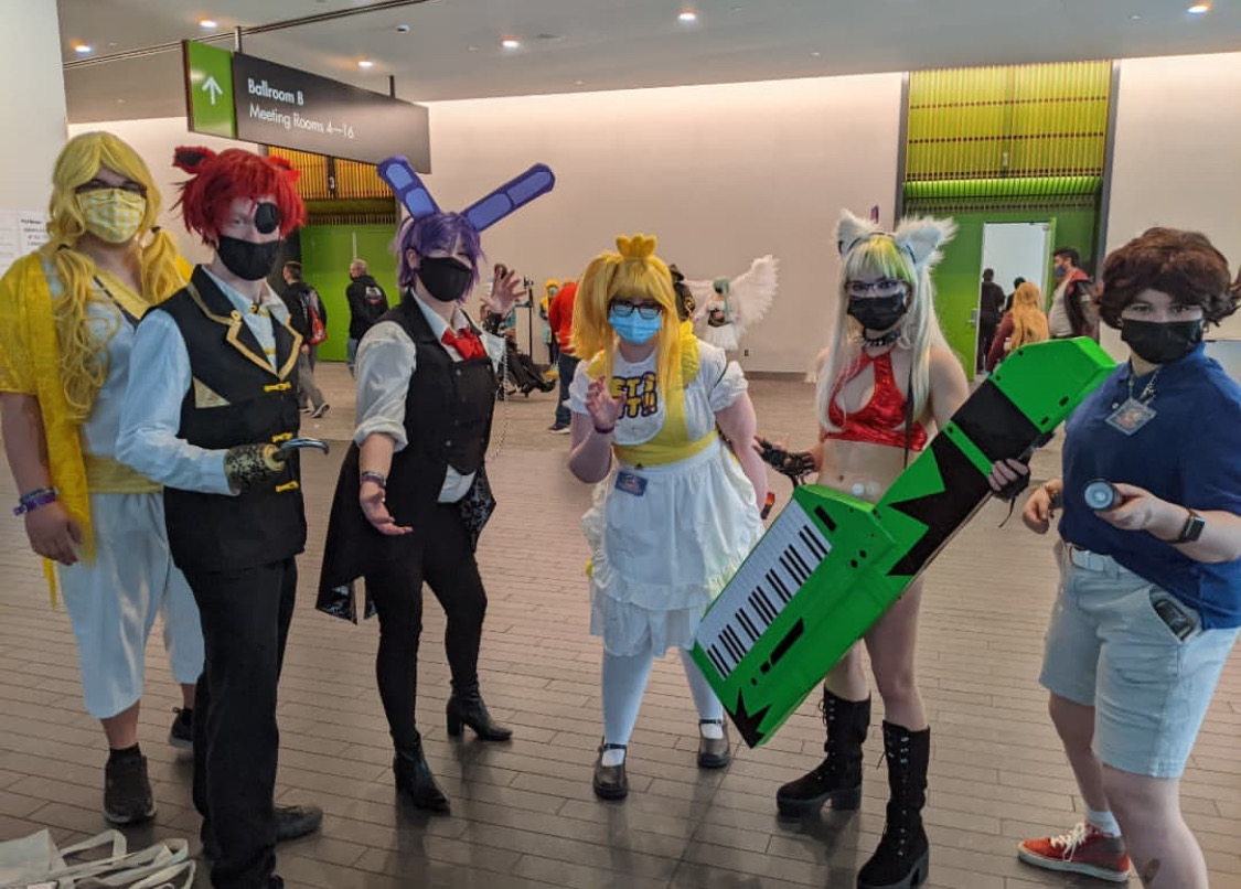 Group of FNAF cosplayers posing together